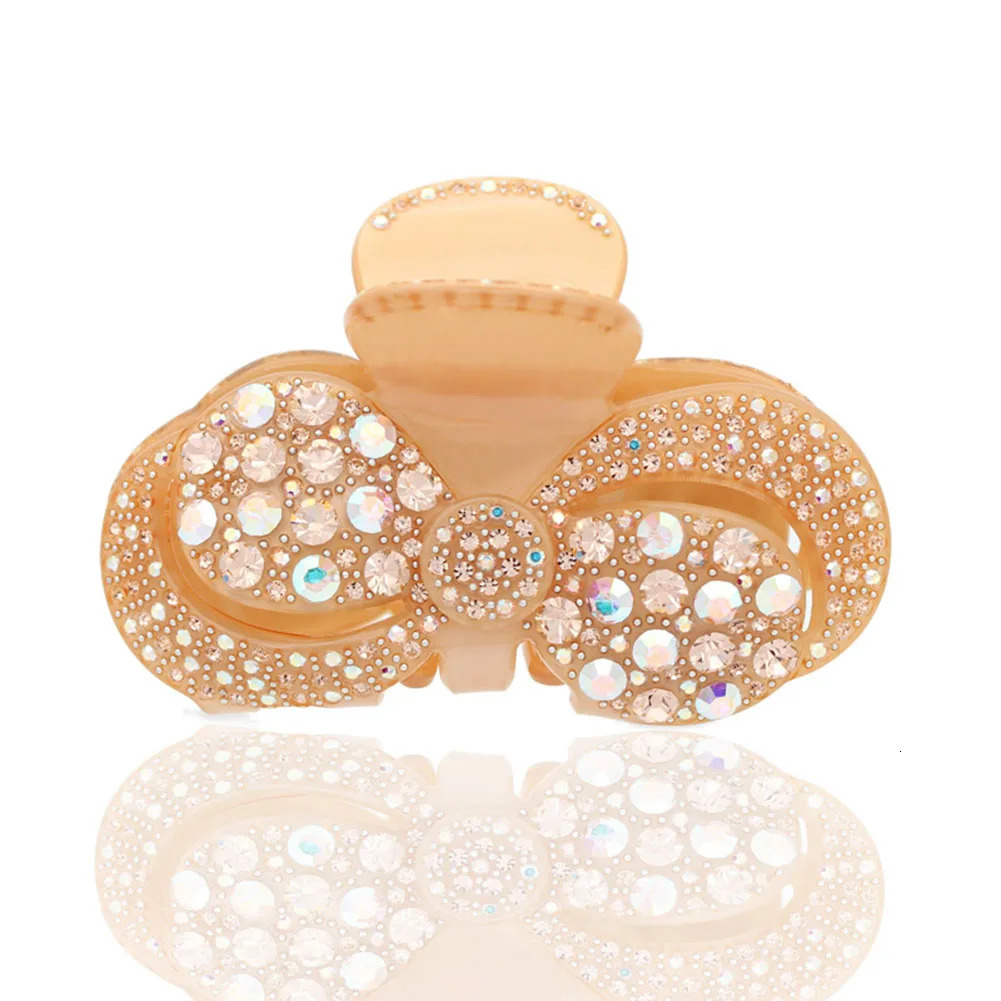 Spark Rhinestones Hair Claw Clip for Women Girls Big Handmade Hair Jewelry Ornament Accessory - Ponytail Holder Bridal 250106