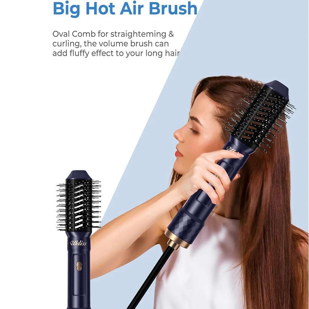 6 In 1 Electric Blow Dryer Comb Hairdryer Negative Ionic Blower Brush Air Styg Hair Curler Curg Wand