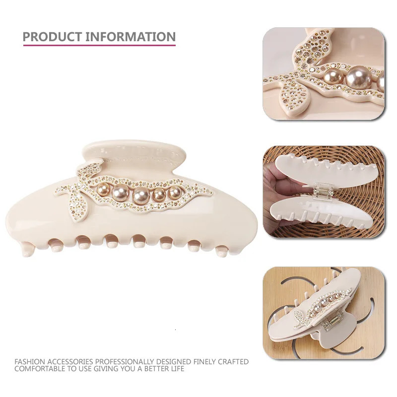 A French Styles Hair Jewelry Ornament Accessory for Women Girls Classic Hair Claw Clip Ponytail Holder for Business Travel Prom 250106