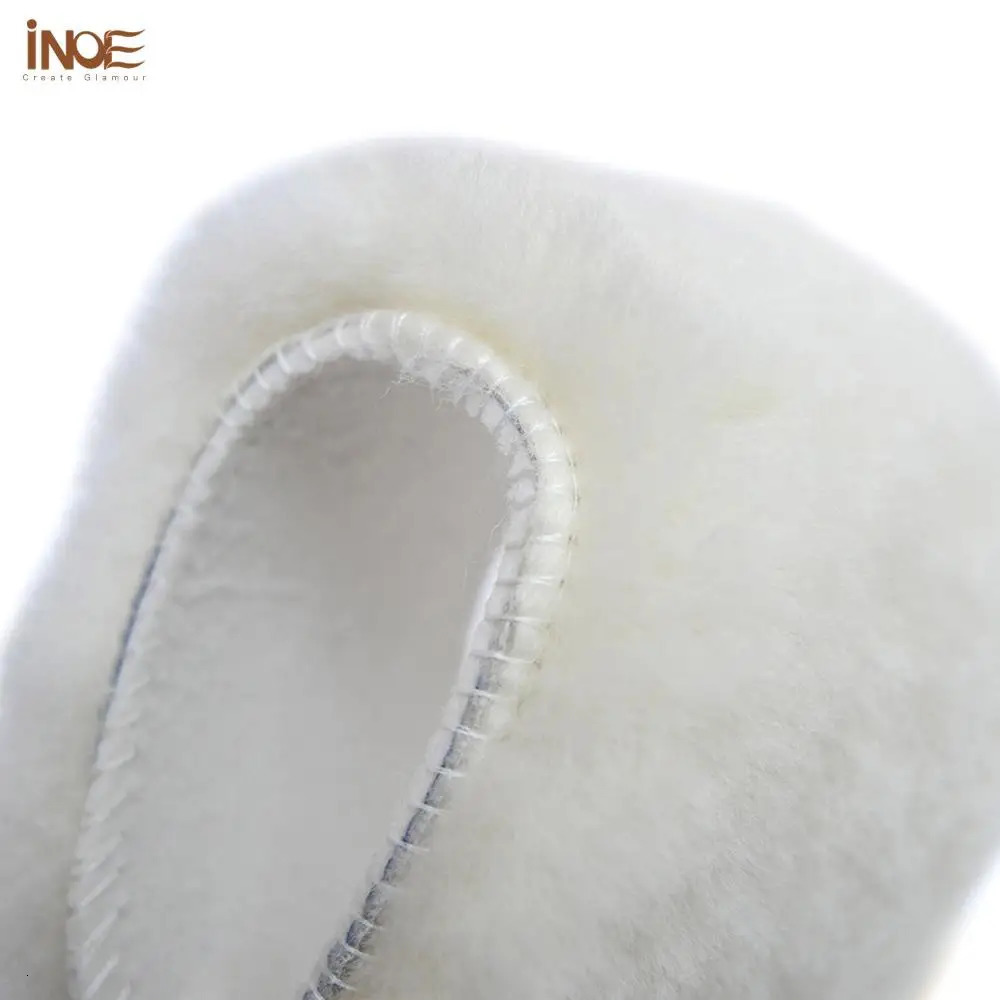 INOE Real Natural Sheep Wool Fur 20mm Length Winter Insole Warm Shoes Pad White Color for Women and Men Size 34-45 High Quality 250106