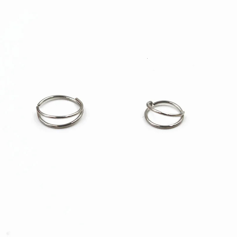 50pcs/Lot Steel Two Rings Open Bend Seamless Smoothly Septum Hoop Nose Ring Earring Body Nose Lip Piercing 20G 250103