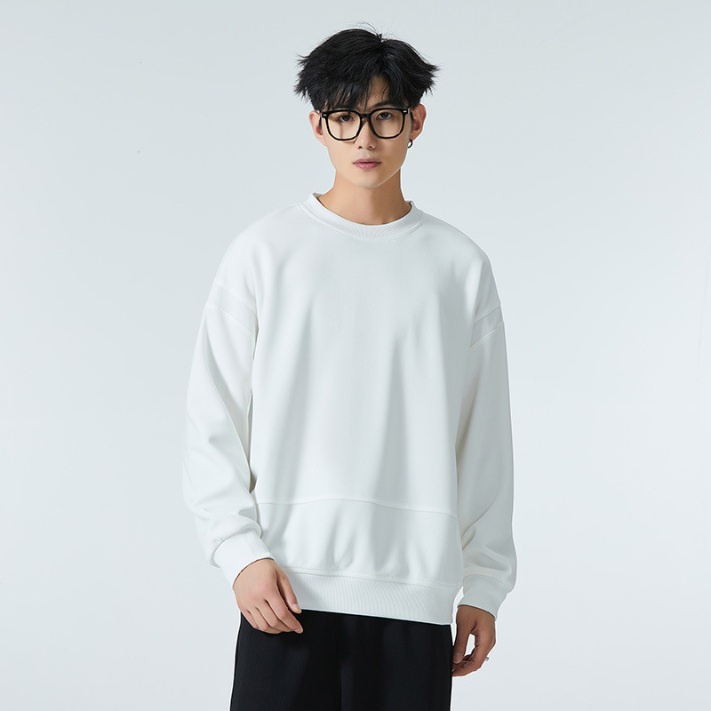 M12803 Sweatshirt Men's Fashion Brand Waffle Fake Two-piece 2024 Autumn New Long-sleeved T-shirt