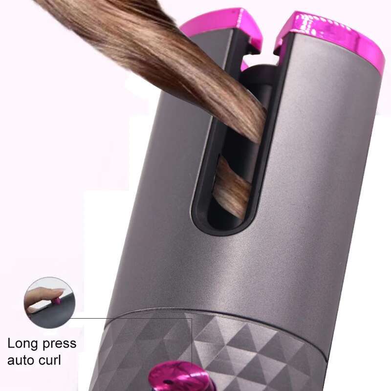 Cordless Auto Rotating Ceramic Hair USB Rechargeable Automatic Curg Iron LED Display Temperature Wave Curler Styler