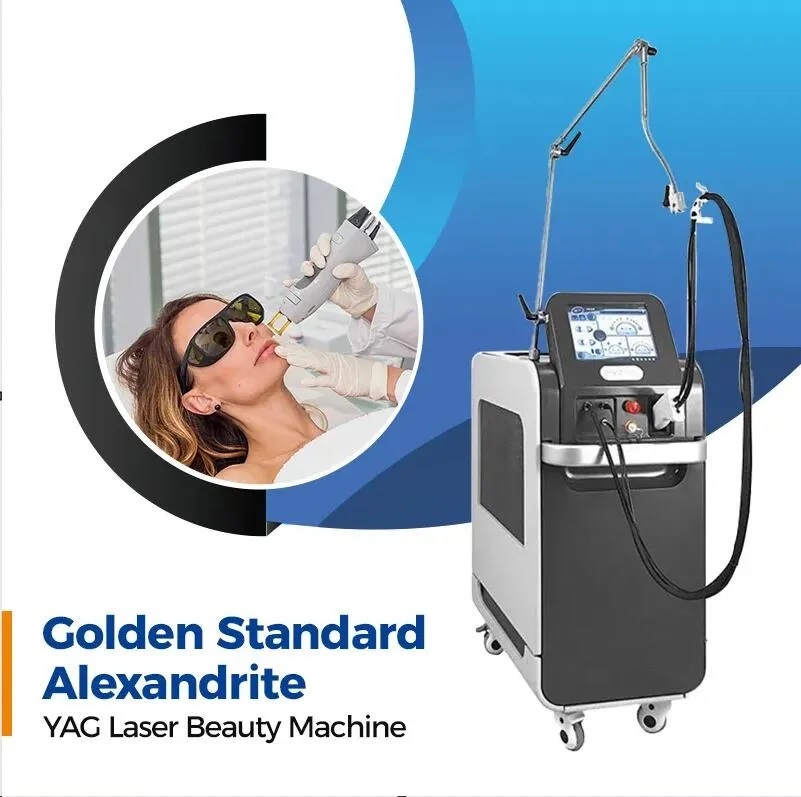 Effective Alexandrite Laser hair removal 755nm 1064nm Long Pulse Nd Yag Hair Removal Skin Rejuvenation Veins Vascular pigment removal machine 1 year w