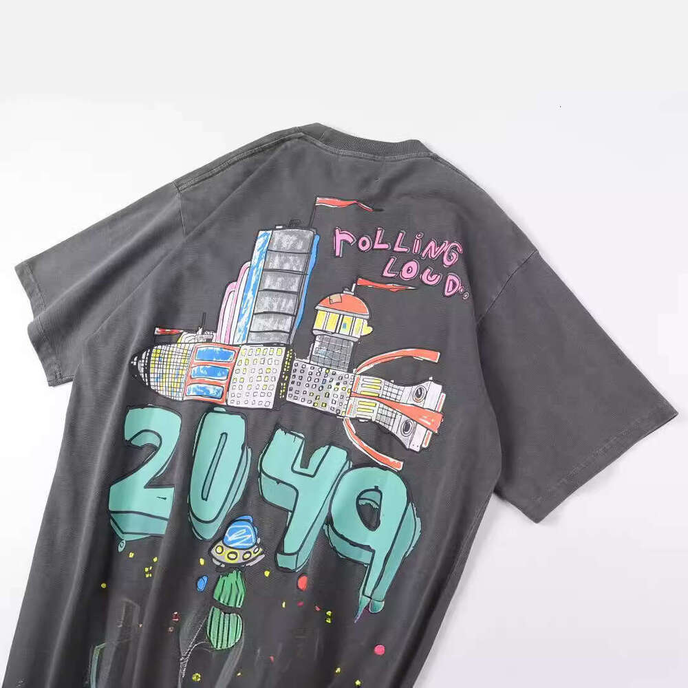 Summer new trendy music festival graffiti hand-painted loose short sleeved T-shirt for men and women, couple style base shirt