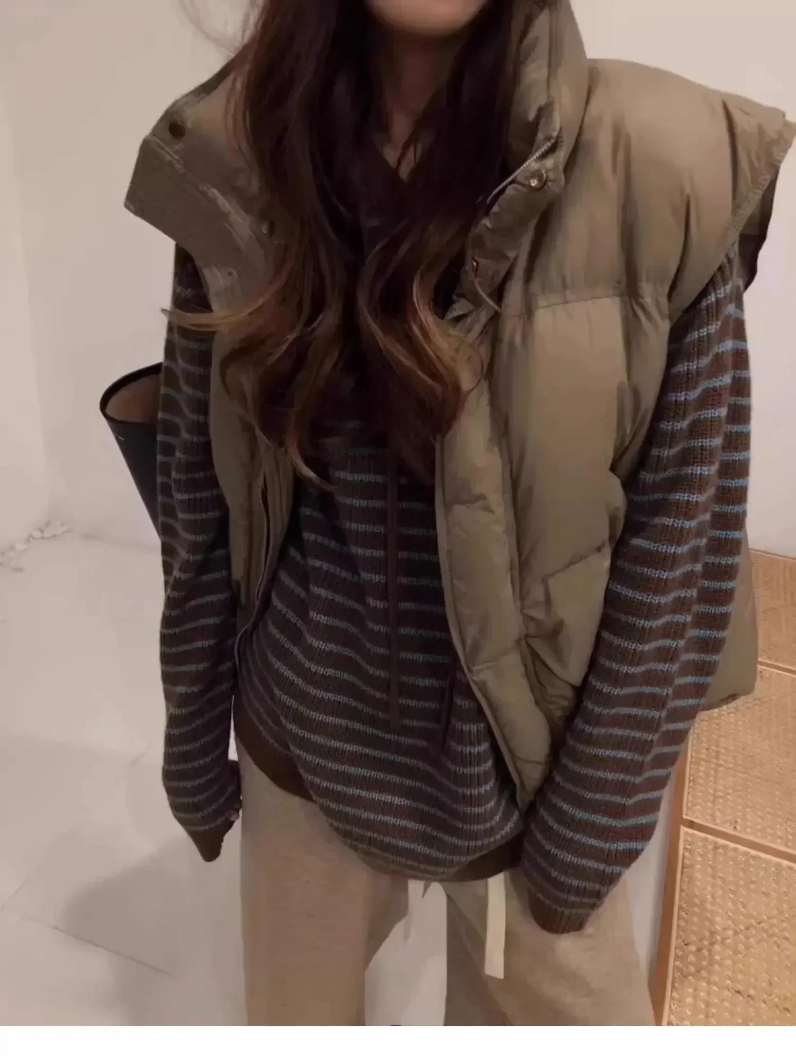 Maillard Loose Soft Glutinous Idle Sle Hood Striped sweater Outerwear Women Autumn and Winter Korean Series Knitted Top 250103