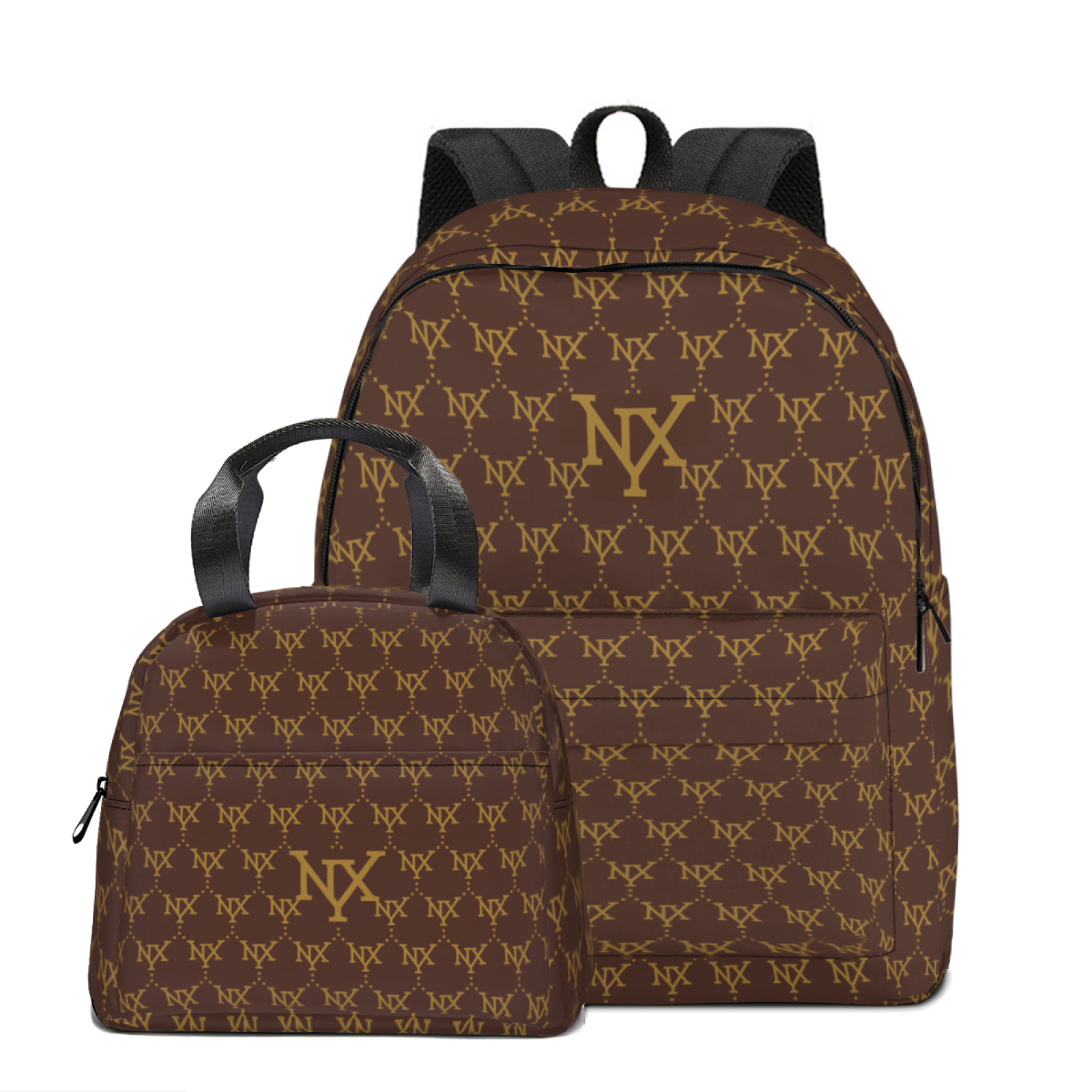 NXY 2-piece suit schoolbags backpack designer bag women backpacks book bags womens fashion all-match classic Letter back packs with totes lunch bag