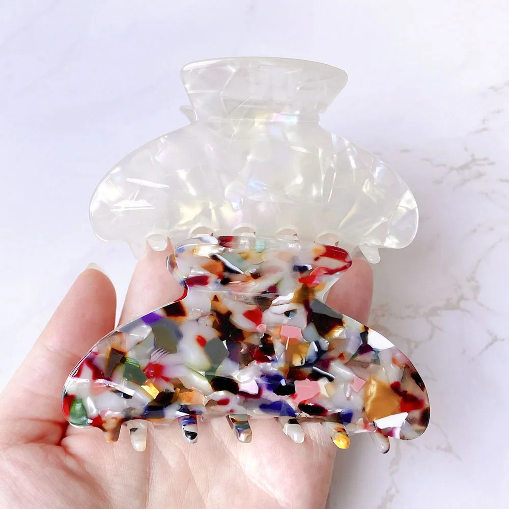 Fashion Acetate Leopard Print Hair Claws Geometric Crab Shape Clamp Styling Hair Clips for Women Girls Hairpin Hair Accessories 250103