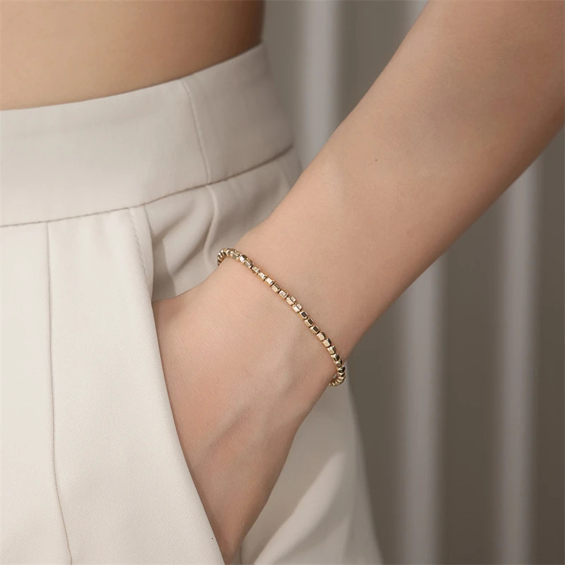 14K Gold Filled Bead Bracelet Handmade Tarnish Resistant Jewelry Boho Bracelets Anklets for Women Bridesmaid Gift Gold Bracelet 250102