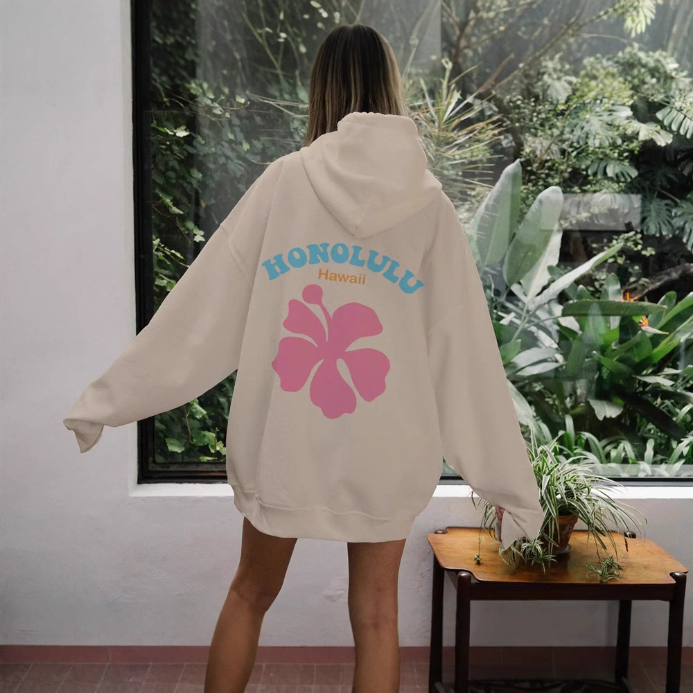 Falling Shoulder Sleeve Hoodie, Women's Fashionable Street Style Clothes, Versatile New Creative Pullover