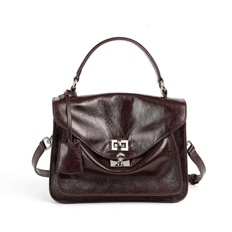 Head Layer Cowhide High-End Commuting Large Capacity Hand-Held Envelope Cambridge Shoulder Messenger Bag Genuine Lea