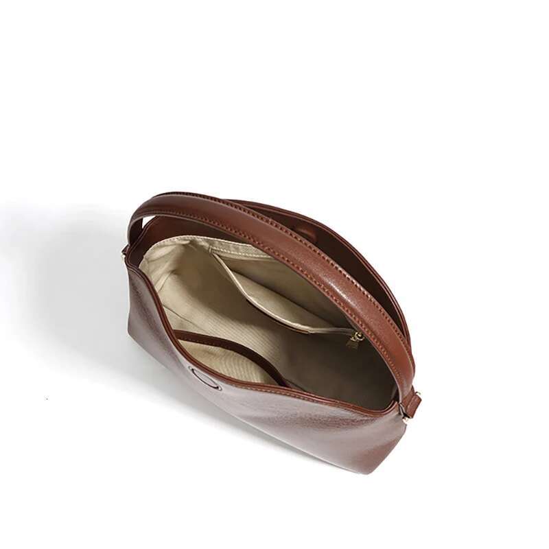 Genuine Leather Boston 2025 Niche Design High Quality Sheepskin Dumpg Ins Fashion Ladies Portable Shoulder Bag