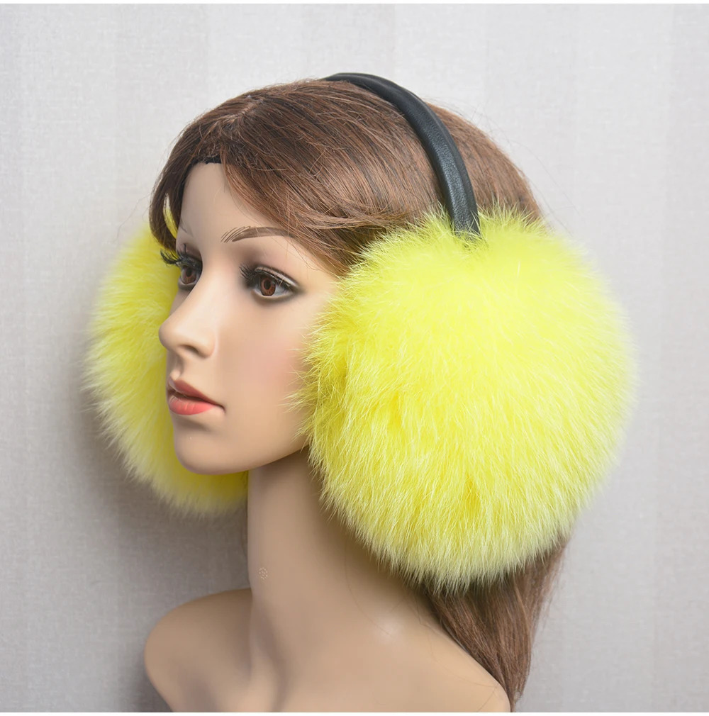 Winter Women Warm Real Fox Fur Earmuffs Girls Earlap Ultra Large Ladies Plush Earmuff Ladies Fox Fur Earmuffs 250106