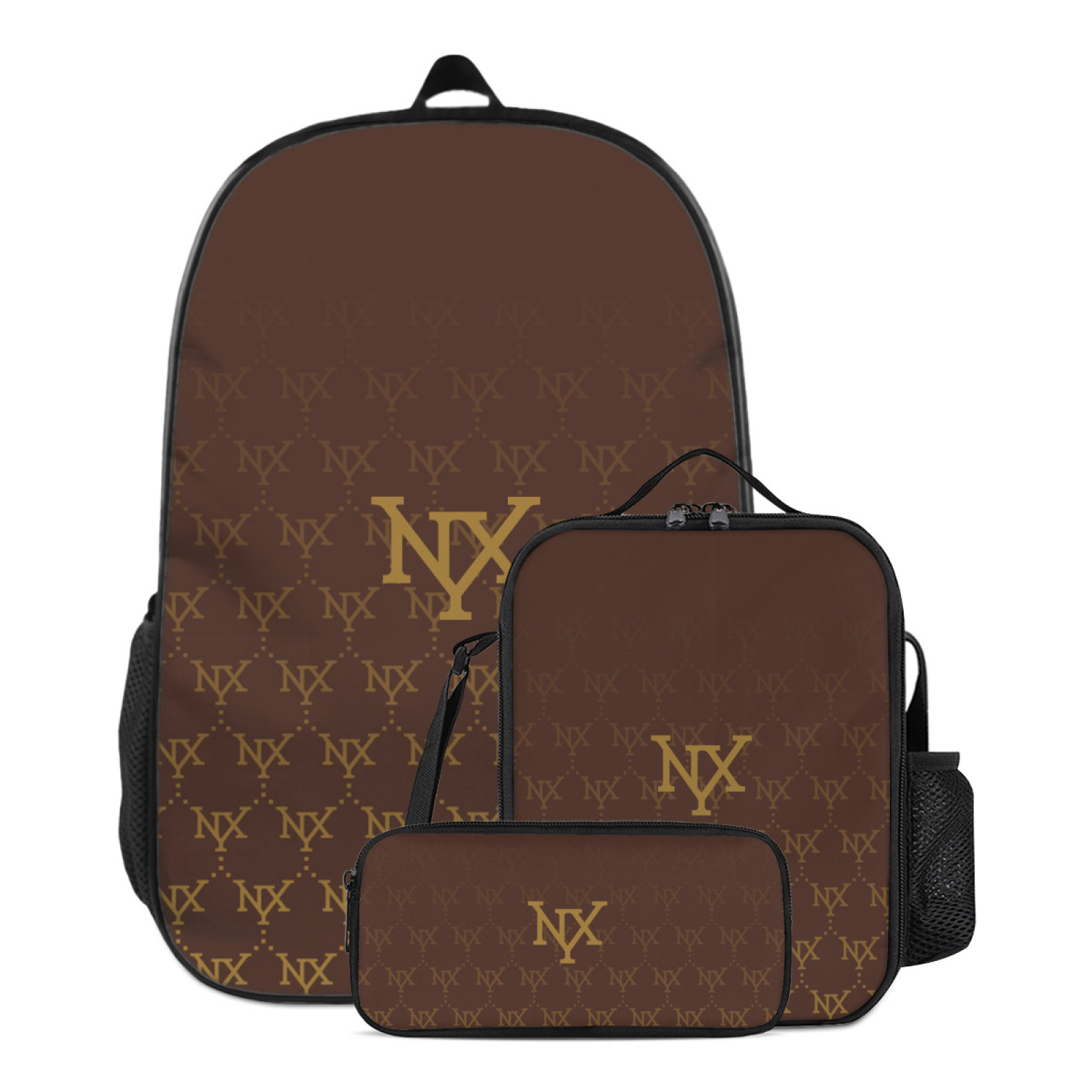 NXY 3-piece suit schoolbags designer backpack for woman backpacks bookbags womens fashion all-match Letter back packs with insulated lunch bag and pen