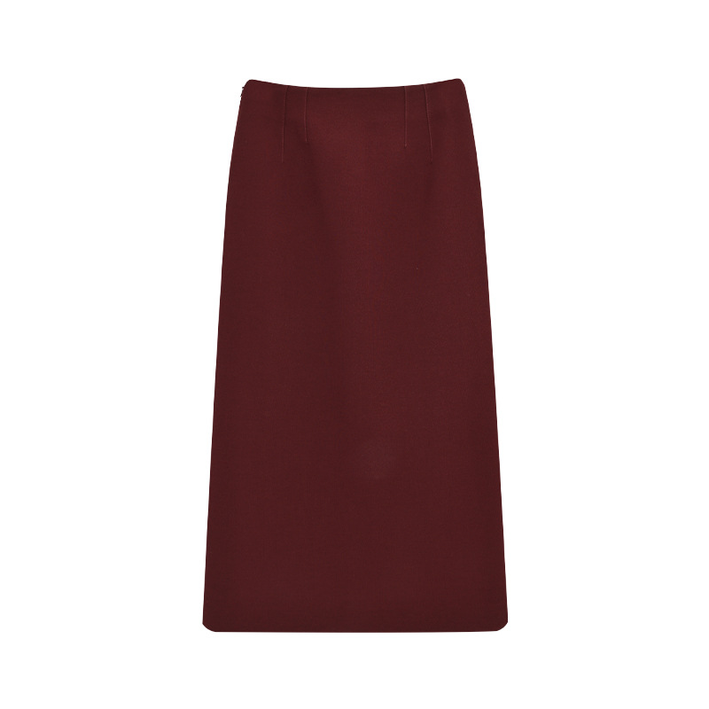 B5280 suit skirt 2024 winter new thick straight slim Korean style mid-length skirt