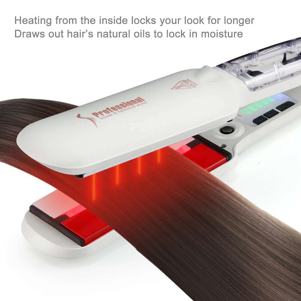 Infrared Steam Hair Straightener 450°F Ceramic 2 Inches Vapor Spray Care Flat Iron Professional Keratin Treatment Salon Tools