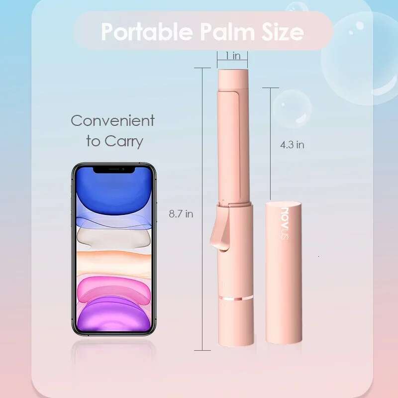 NOVUS 25MM Portable Travel Electric Mini Curler Curg Iron Fast Heating Tourmae Ceramic Wavy Tong Hair Styg Tool