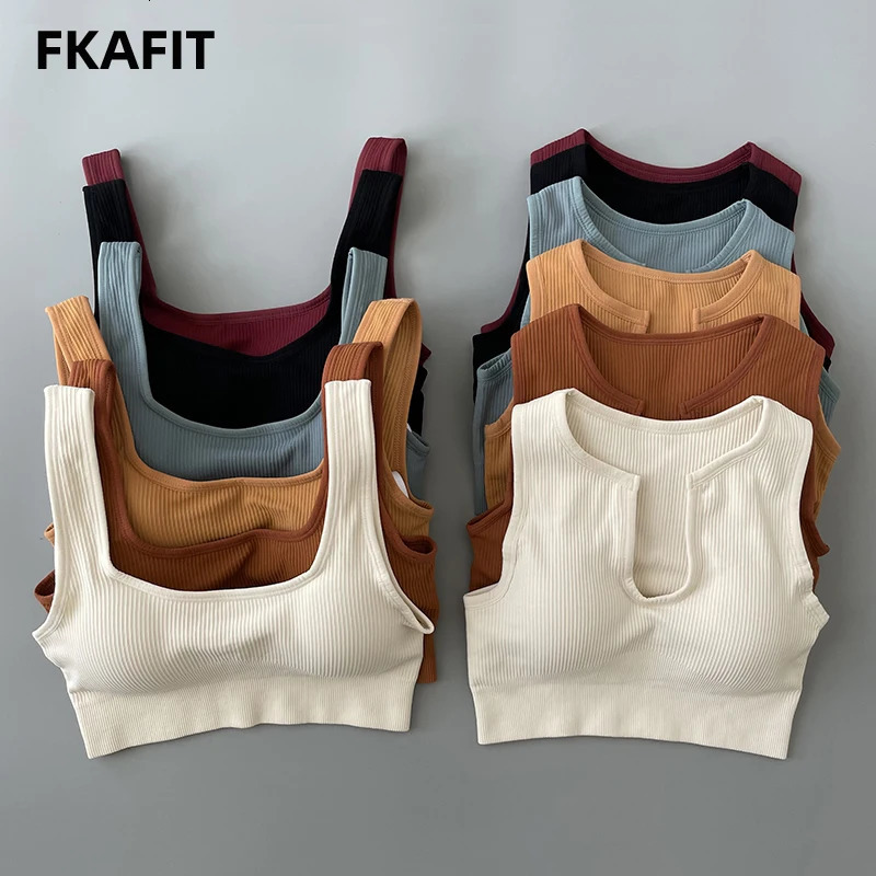 Seamless Sports Bra Woman Fitness Yoga Running Vest Push Up Crop Top Padded Underwear Female Cropped Shockproof Tank Tops 250106