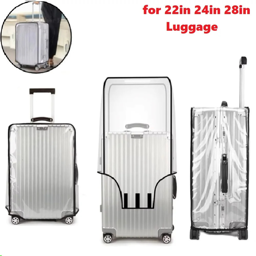 22/24/28in Luggage Cover Clear Dustproof Protector Cover Travel Suitcase Protector Cover Waterproof Trolley Case Suitcase Cover 250103