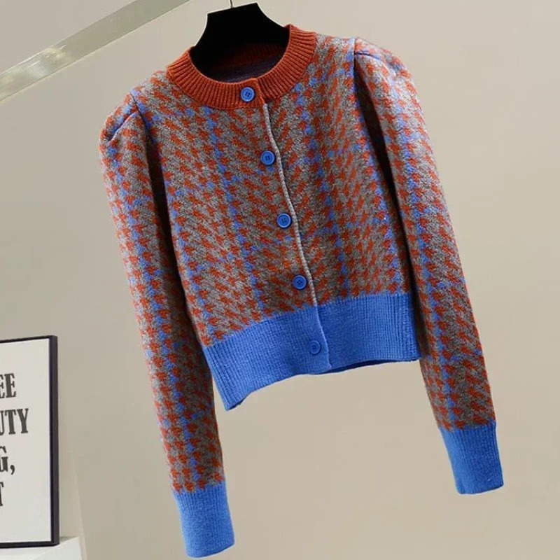 Knit Tops for Woman Cardigan Crop Red Womens Sweater Short Graphic Long Sleeve Knitwear Harajuku Fashion Tall Streetwear In 250103