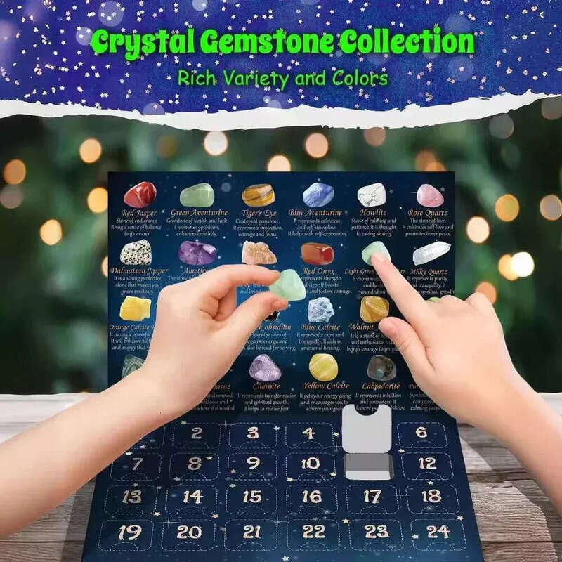 Wholesale Christmas Wholesale Advent Calendar Natural Crystal Gemstones Collection Box 24 Days Countdown Stone Gift For Kids 241023 1023