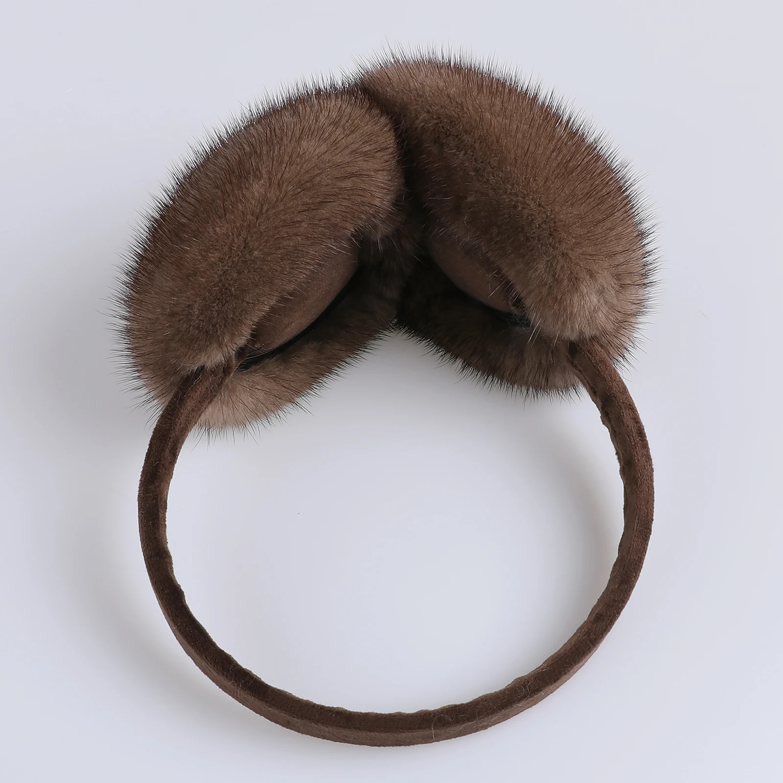 BOONJOVIA Unisex Real Mink Fur Earmuffs With Velvet Band Mens Womens Foldable Ear Warmer- Winter 250106