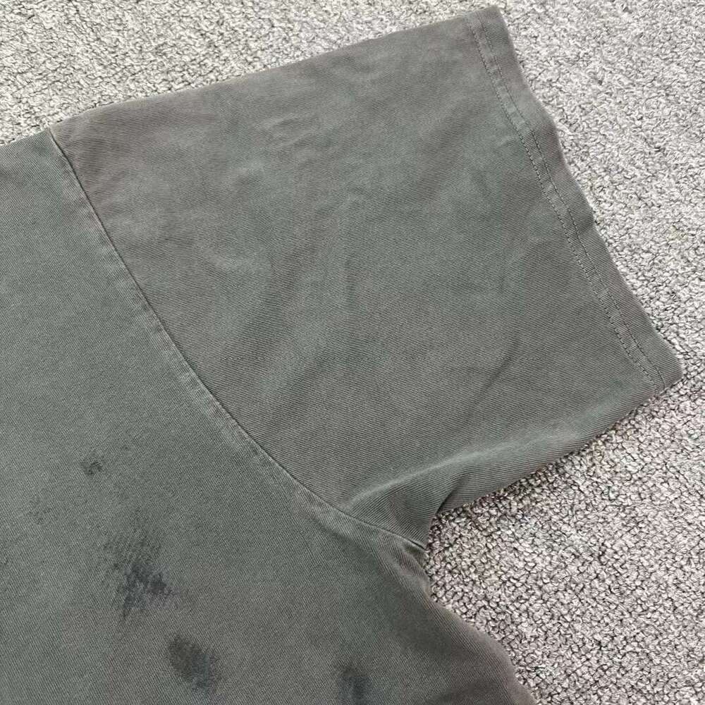 Washing water, splashing ink, smiling face, loose T-shirt, summer trend, short sleeved T-shirt for men and women, couple style, trendy