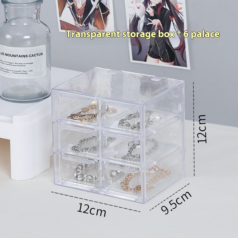 Transparent jewelry box earrings earrings jewelry storage box beads necklace beads nine lattice storage box