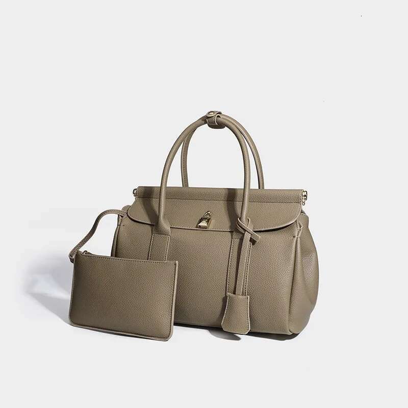 Capacity Spliced Color Leather Handbag 2025 Design Grained Cowhide Womens Tote Bag handbags