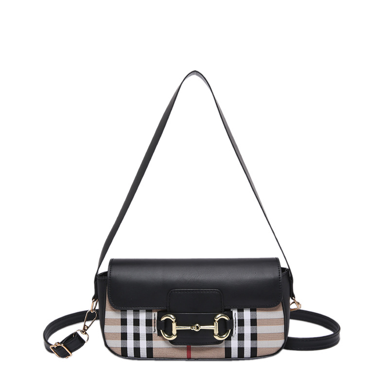 Crossbody popular saddle bag women's bag 2025 cross-border new Europe and the United States Candy color plaid all-in-one shoulder underarm ladies