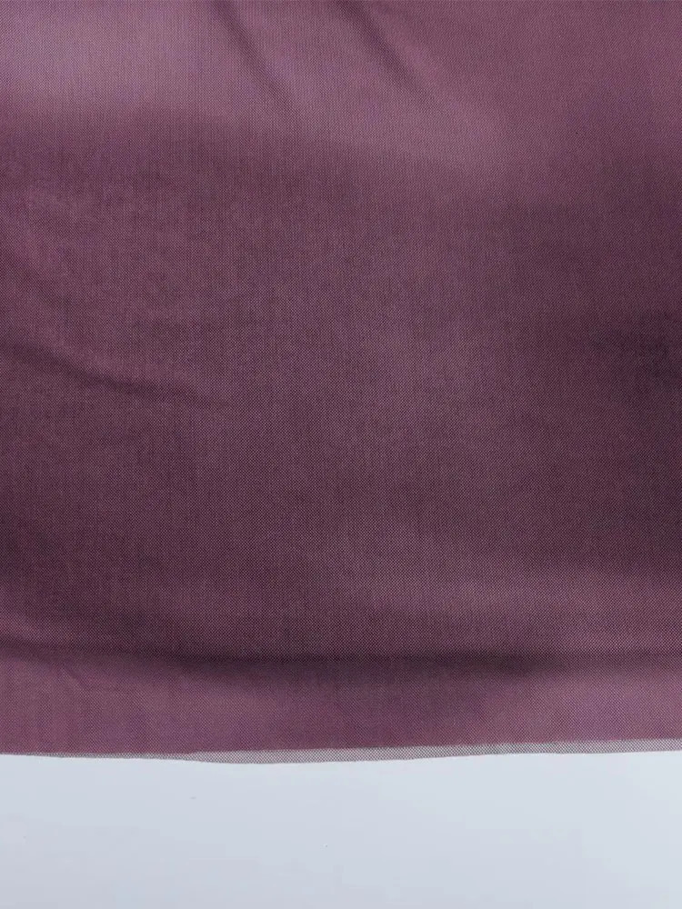 TRAF Print Tulle Dress Woman Pleated Long Dresses For Women Fashion Sleeve Bodycon Midi Womens Party 250103