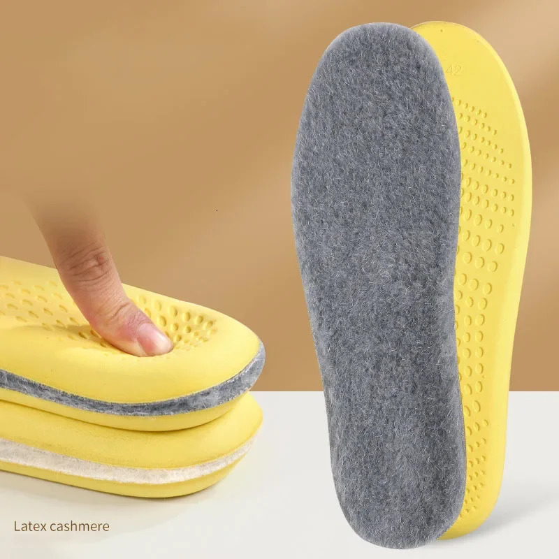 1 Pair Cashmere Self Heated Thermal Sports Insoles Men/Women Winter Keep Warm Plush Arch Support Soft Feet Anti-odor Shoes Pads 250106