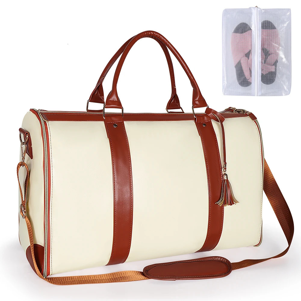 2024 Fashion Large PU Folding Suit Storage Bag Women High Capacity Luggage Handbag Travel Sport Outdoor Multi Function Organizer 241226