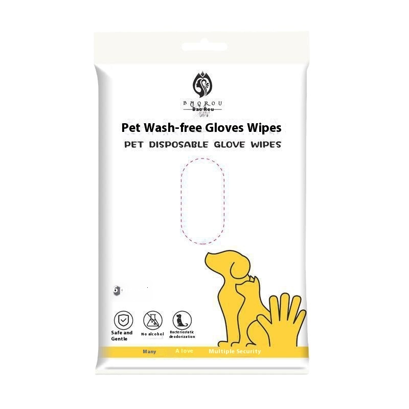 Pet Odor Removal & Dental Finger Gloves with No-Wash Cleaning Gloves and Wipes