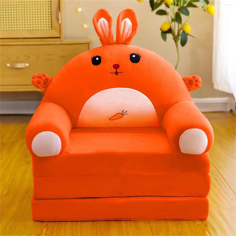 Pillow Plush Sofa Backrest Armchair 2 In 1 Foldable Cute Cartoon Lazy Children Flip Open Bed For Bedroom Folding No filling material