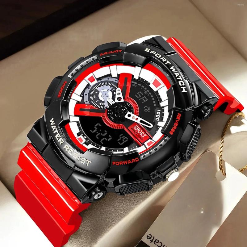 Wristwatches Youth Sport Digital Watch Men Shockproof Waterproof Dual LED Alarm Clock Mens Watches Cool
