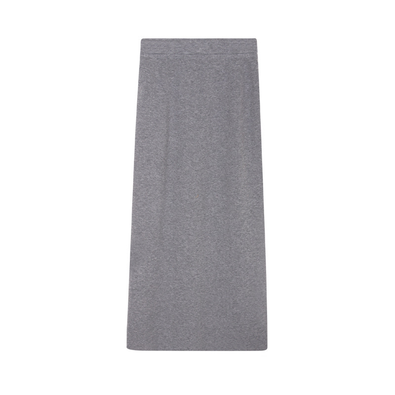 L11301 Knitted hip skirt women's spring fashion high waist slim wool mid-length skirt