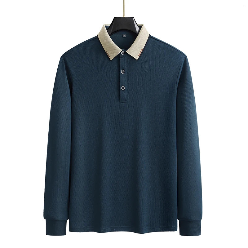 Large long sleeved polo shirt for mens sports and leisure spring and summer loose fit plus fat plus M-9XL turtleneck sweater 250103