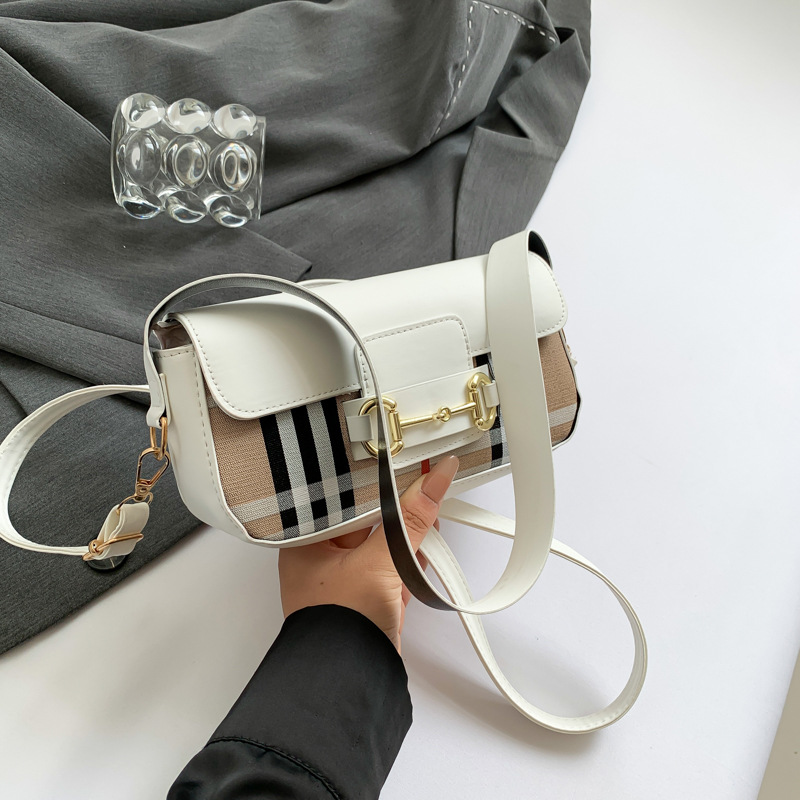 Crossbody popular saddle bag women's bag 2025 cross-border new Europe and the United States Candy color plaid all-in-one shoulder underarm ladies