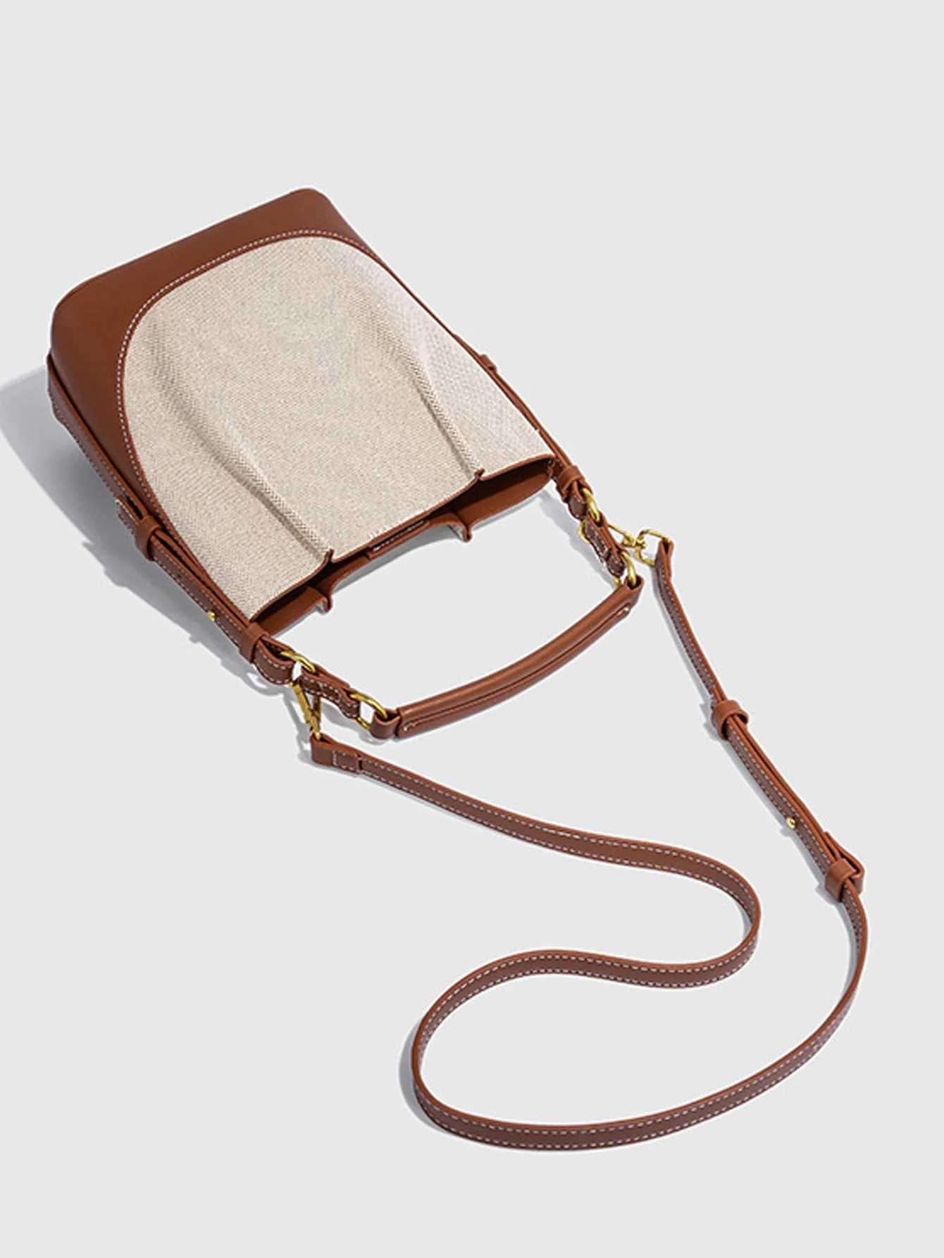 Womens Bag 2024 New Large Capacity Wide Shoulder Strap Single Shoulder Handbag with Bundle Mouth Handheld Crossbody Bucket BagC250106