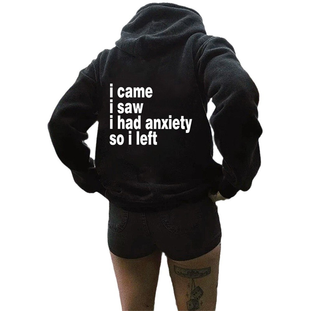 New Autumn And Winter Letter Fashion Printed Hooded Sweatshirt With Added Fleece For Women's Top