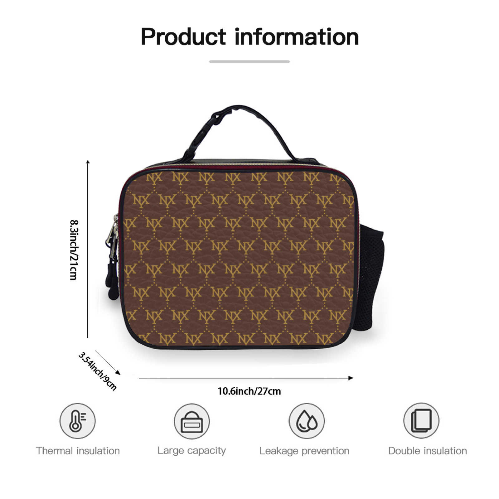 NXY Portable Leather Lunch Bag Totes Top Quality Bag Women Purse Designer Tote Luxury Handbags Classic Fashion Leather Lunch Bag