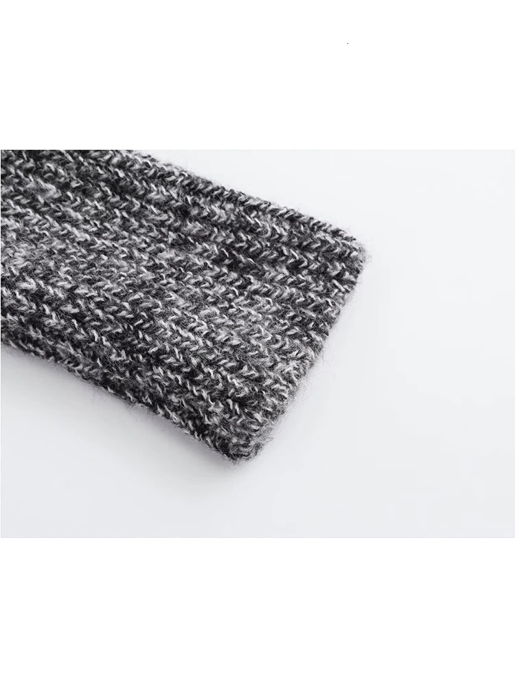 TRAF Elegant Womens Off Shoulder Cropped Sweater With Belt Autumn Solid Ribbed Knitted Long Sleeve Slim Knitwear Pullover 250103