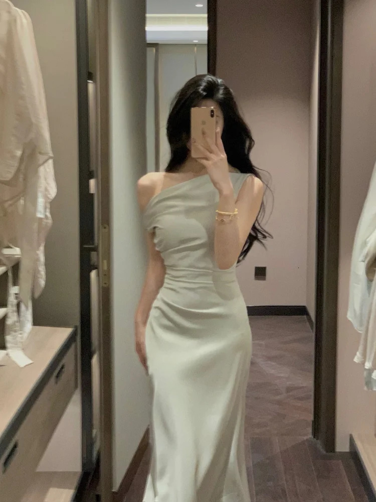 Elegant Off Shoulder Evening Party Dresse Summer Slim Solid Vestidos Woman Club Dress Fashion Vestido 250103