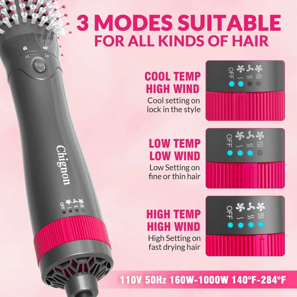 CHIGNON Hot Air One Step Styler Blow Dryer Brush Create Voluminous Curls Hair Styg Appliances