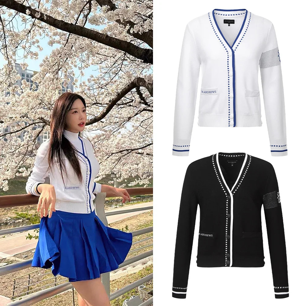 Women's Trendy Coat GOLF Urious V-Neck, Sports Design Knitted Cardigan, Enjoy This Autumn