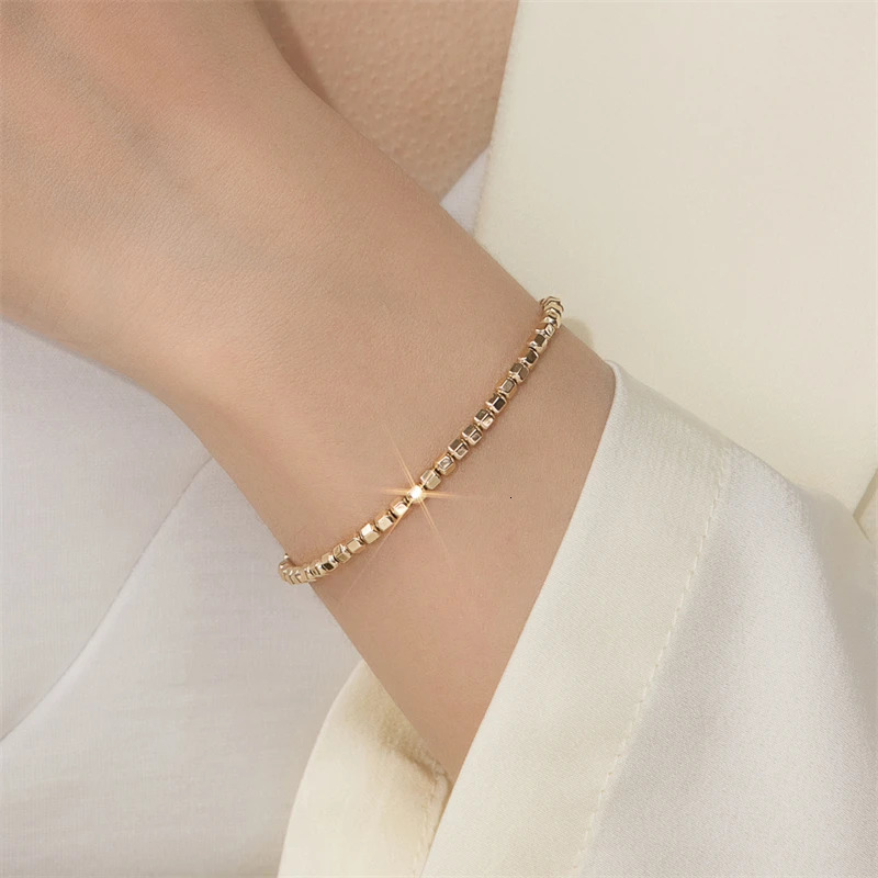 14K Gold Filled Bead Bracelet Handmade Tarnish Resistant Jewelry Boho Bracelets Anklets for Women Bridesmaid Gift Gold Bracelet 250102