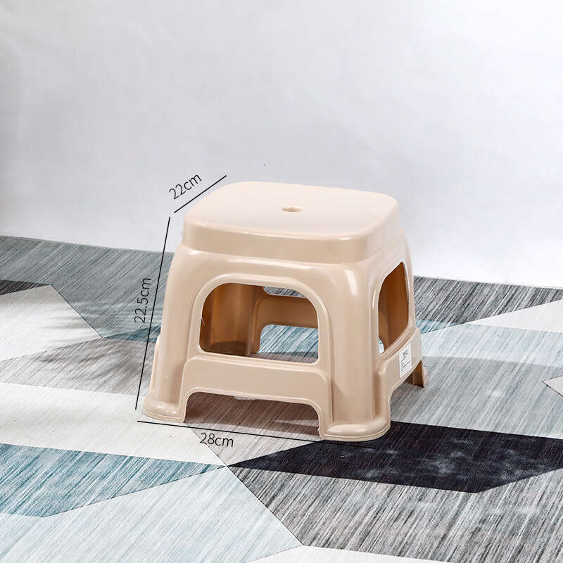0116 Family dining chairs, red household thick stackable simple square stools, plastic high and low chairs