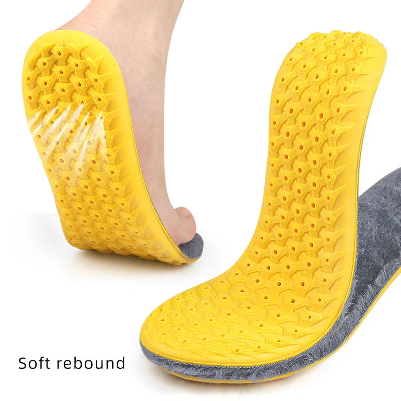 Winter Warm Plush Insoles for Feet Sport Deodorization Shock Absorption Arch Support Orthopedic Template Shoe Inserts Insoles 250106