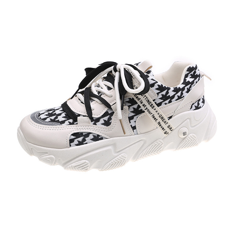 Ddmywed Dad New Autumn And Winter Breathable, Comfortable, Durable Thick Bottom Casual Graffiti Sports Women's Shoes Chinese Brand Shoes F0106-25